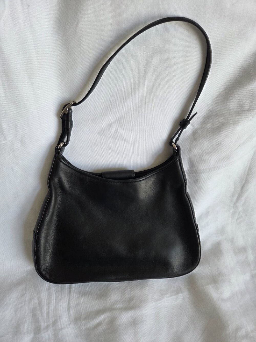 VINTAGE Authentic Coach Style 8134 Black Leather Hobo Shoulder Bag - Picture 3 of 14